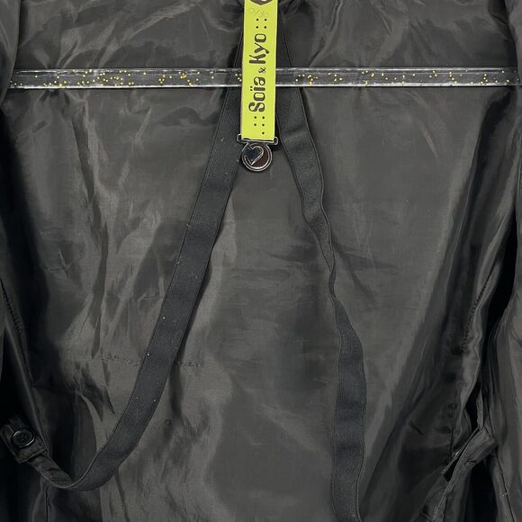 Soia & Kyo Down Parka Faux Fox Fur Trim Coat Full Zip Black Winter Snow Small - Picture 7 of 9